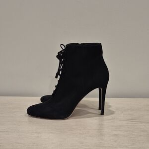 Prada Black Suede Heeled Boots